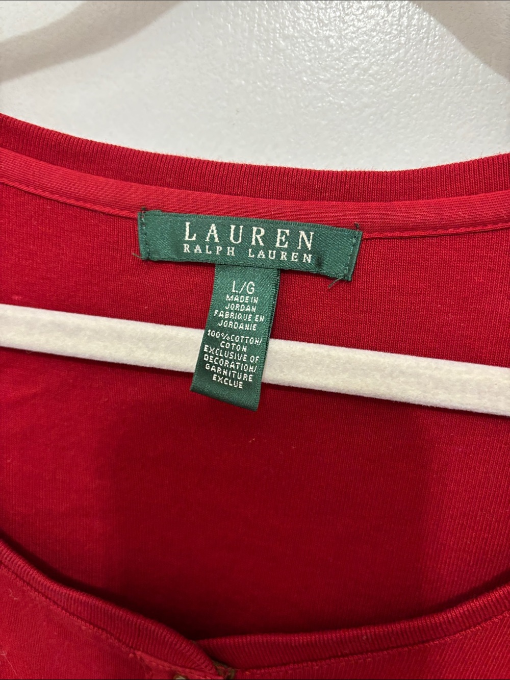 Ralph Lauren Red Henley Midi Dress with Brown Tie Belt Sz L - Picture 2 of 10